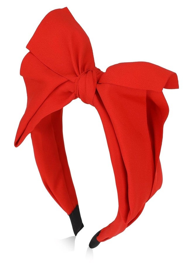 Sluswallow Red Women's Bowknot Headband with Double Layer Bow Hair Accessories Headbands - Image 1
